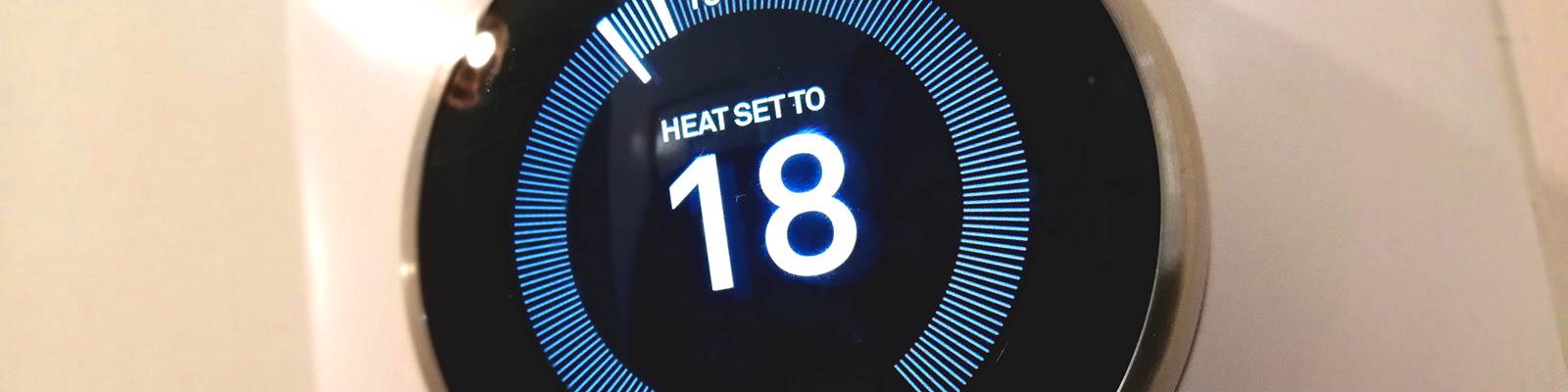 Smart Thermostat set to 18 degrees